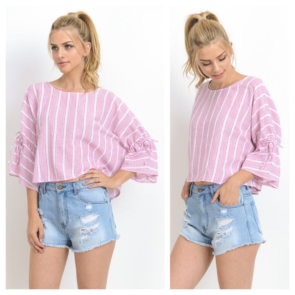 Pink And White Striped Top - Picture 2 of 2